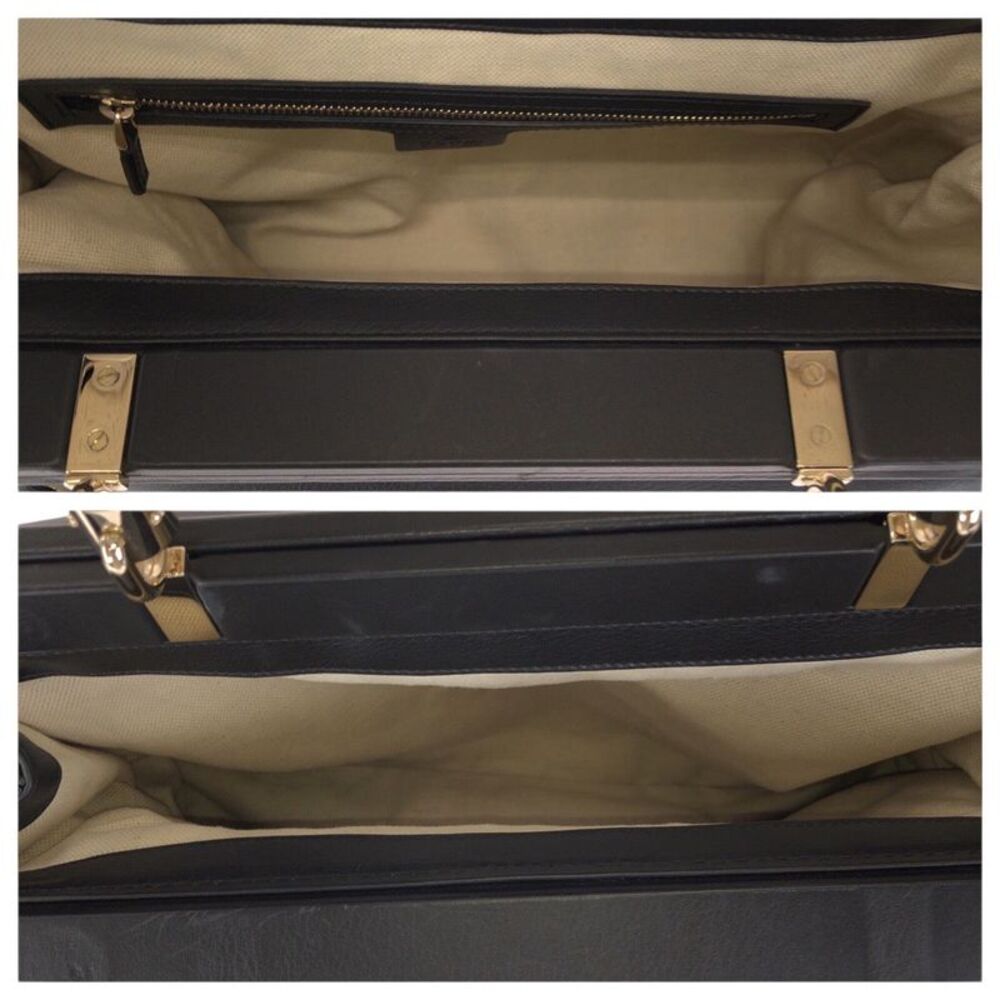 Gucci Bamboo Leather Handbag Black - Picture 9 of 10